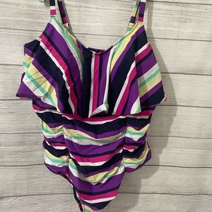 Torrid 3 swim suit striped